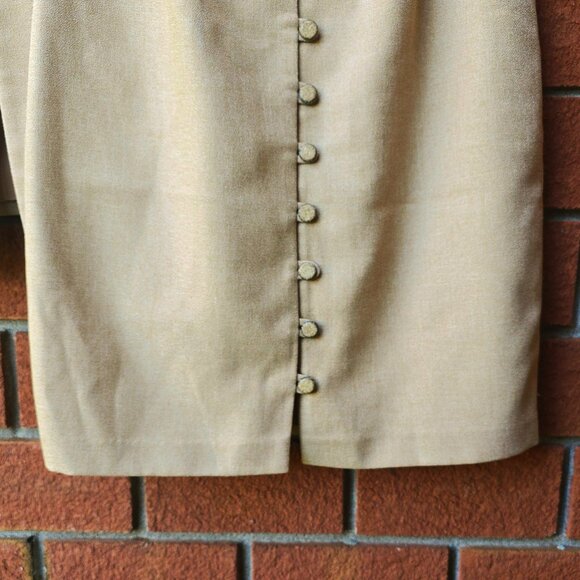 Vintage Elegant Tan Blazer and Skirt Set - Picture 9 of 11
